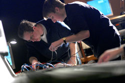 students at LCMM music studio